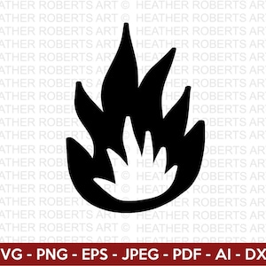 Brand SVG, vlam SVG, Fire Flame SVG, Black Fire SVG, vlam clipart, laaiend vuur, Blaze Svg, Inferno Svg, gesneden bestand voor Cricut, silhouet