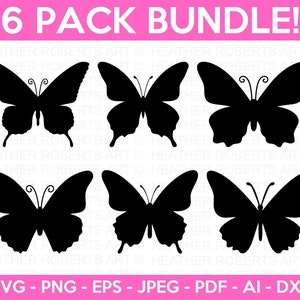 Paquete de mariposas svg, Buttefly svg, doodle mariposa svg, mariposa monarca svg, mariposa clipart, archivo de corte cricut, silueta