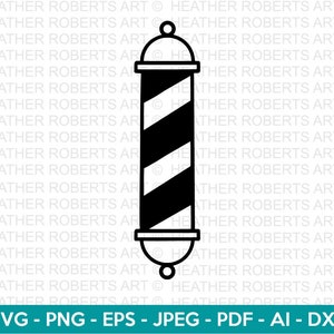 Barber Pole Svg, Barbershop Svg, Barber Svg, Hairstylist Svg, Barbershop Designs, Barbershop Cliparts, Cut Files for Cricut, Silhouette