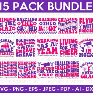 Retro Cheerleader SVG Bundle, Cheerleading SVG, Cheer Svg, Megaphone svg,  Cheerleader girl svg,Cheer Quotes svg,Cheer Squad,Cut File Cricut