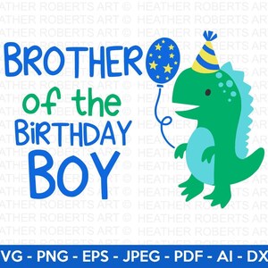 Bruder des Geburtstagskindes, niedlicher Dinosaurier SVG, T-Rex SVG, Dino svg, kleiner Junge svg, Jungen-Shirt svg, Dinosaurier Geburtstag, Cut File Cricut