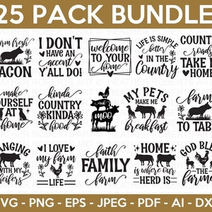 Farmhouse Quotes SVG Bundle. Farmhouse Quotes SVG, Farm Quotes Svg, Home Decor Svg designs, Farm Svg, Farm Animals Svg, Cut FileS for Cricut