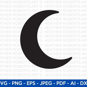 Lune SVG, Svg de croissant de lune, des cliparts lune, Silhouette de la lune, Svg céleste, Phase de lune Svg, ciel nocturne Svg, fichier de coupe Cricut, Silhouette