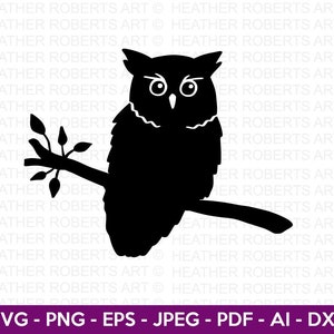 Uil silhouet SVG, uil SVG, vogel SVG, uil clipart SVG, dierlijke SVG, vogel silhouet SVG, uil ontwerp SVG, cut-bestand Cricut. Silhouet