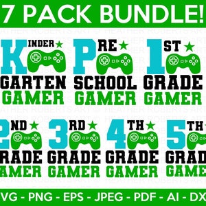 Paquete SVG de regreso a la escuela, Gamer SVG, Vibraciones de nivel de grado svg, Profesor svg, Escuela, Camisa escolar svg, Camisa para niños svg, Cortar archivo Cricut
