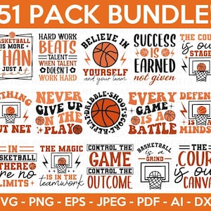 Pacote SVG de basquete, citações de basquete SVG, fã de basquete SVG, camisa de fã svg, jogador de basquete, esportes svg, arquivos Cricut Cut, silhueta