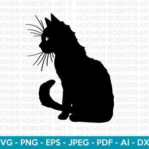 Chat SVG, SVG Animal, chaton, maman chat SVG, SVG pour amoureux des chats, chat Silhouette Svg, Svg pour amoureux des animaux, fichier coupe Cricut, Silhouette