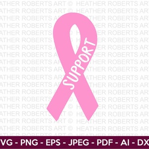 Pink Ribbon Cancer Awareness SVG: Support Ribbon Cut File (Digital Download)