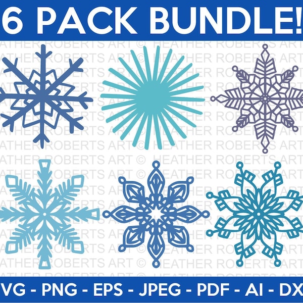 Snowflakes SVG Bundle, Snow svg, Winter svg, Blizzard svg, Christmas svg, Snowman svg, Holiday svg, Cut File for Cricut, Silhouette