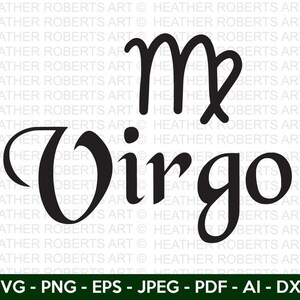 Maagd SVG, Maagd sterrenbeeld Svg, sterrenbeelden SVG, astrologie tekens svg, dierenriem symbolen svg, sterrenbeeld tekens svg, gesneden bestand Cricut