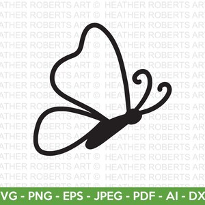 Papillon SVG, Svg insecte, papillon Doodle Svg, Silhouette de papillon, monarque svg, Clipart papillon, fichier de coupe Cricut, Silhouette
