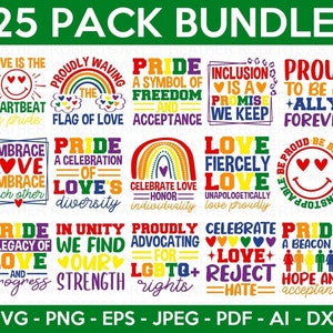 LGBTQ + SVG Bundle, Gay Pride SVG, svg Gay, Pride svg, svg arc-en-ciel, Gay Pride Shirt svg, svg de tenue de festival gay, fichiers de coupe pour Cricut