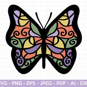Mariposa SVG, Mariposa de colores SVG, Mariposa en capas Svg, Mariposa Monarca svg, Imágenes Prediseñadas de mariposa, Archivo de corte Cricut, Silueta