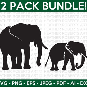 Elefante Mini SVG Bundle, Elefante Svg, Becerro Svg, Animal Svg, Zoo Svg, Lindo bebé elefante SVG, Archivo de corte para Cricut, Silueta, Silueta