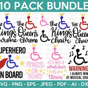 Rollstuhl Handicap svg Bundle, Rollstuhl svg, Handicap svg, Disability Sign svg, spezielle Beweglichkeit svg, Cut Files for Cricut, Silhouette