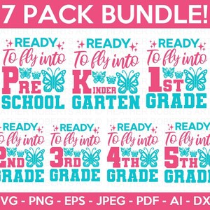 Back to School SVG Bundle, Schmetterling SVG, Grade Level Vibes svg, Lehrer svg, Schule, Schule Shirt svg, Kinder Shirt svg, Cut File Cricut