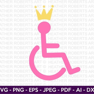 Royal fauteuil roulant Svg, Svg fauteuil roulant, handicap Svg, Svg signe handicap, Svg mobilité spéciale, couper des fichiers pour Cricut, Silhouette