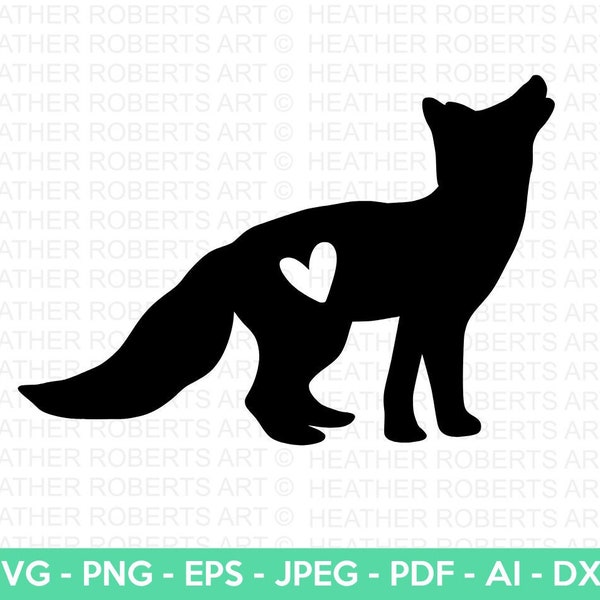 Fox SVG, Fox Silhouette SVG, Wilderness svg, Woods svg, Animal svg, WIld Animals Svg, Jungle Svg, Cut Files for Cricut, Silhouette