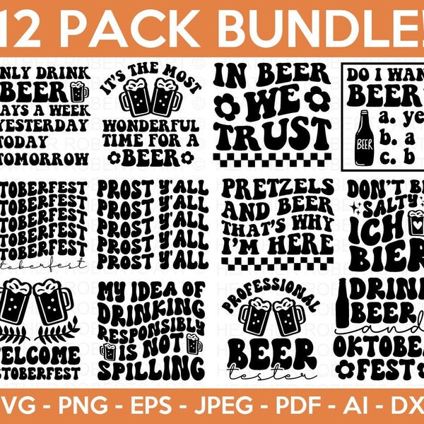 Retro Oktoberfest Svg Bundle, Beer Svg, Beer Dad Svg, Beer Shirt Svg, Drinking Svg, Beer Quotes Svg, Alcohol Svg, Cut Files for Cricut