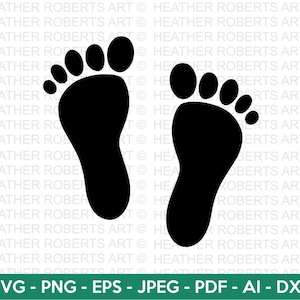 Footprint Svg, Baby Footprint Svg, Baby Foot Svg, Footprint Clipart, Footprint Design, Cut Files for Cricut, Silhouette