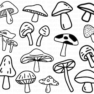 Bundle Svg champignon, champignon vénéneux, Svg champignon bohème, Svg champignon, champignon Clipart SVG, Doodle champignon Svg, fichier de coupe pour Cricut, Silhouette
