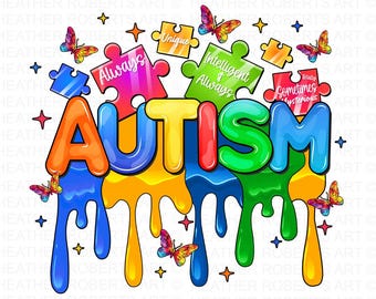 Inspirational Autism Awareness PNG: Positive Sublimation Design (Digital Download)