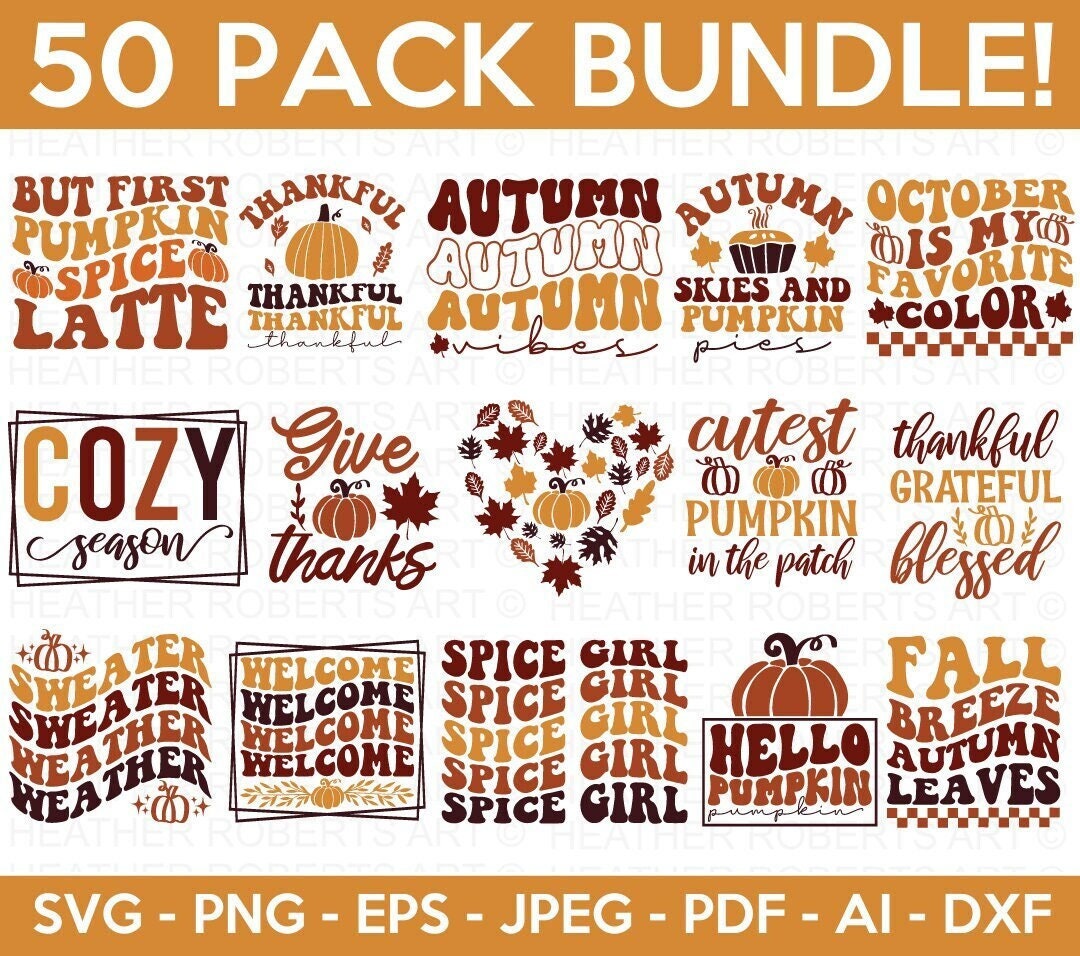 Autumn SVG Bundle, Fall SVG Bundle, Thanksgiving Svg, Fall Svg, Autumn