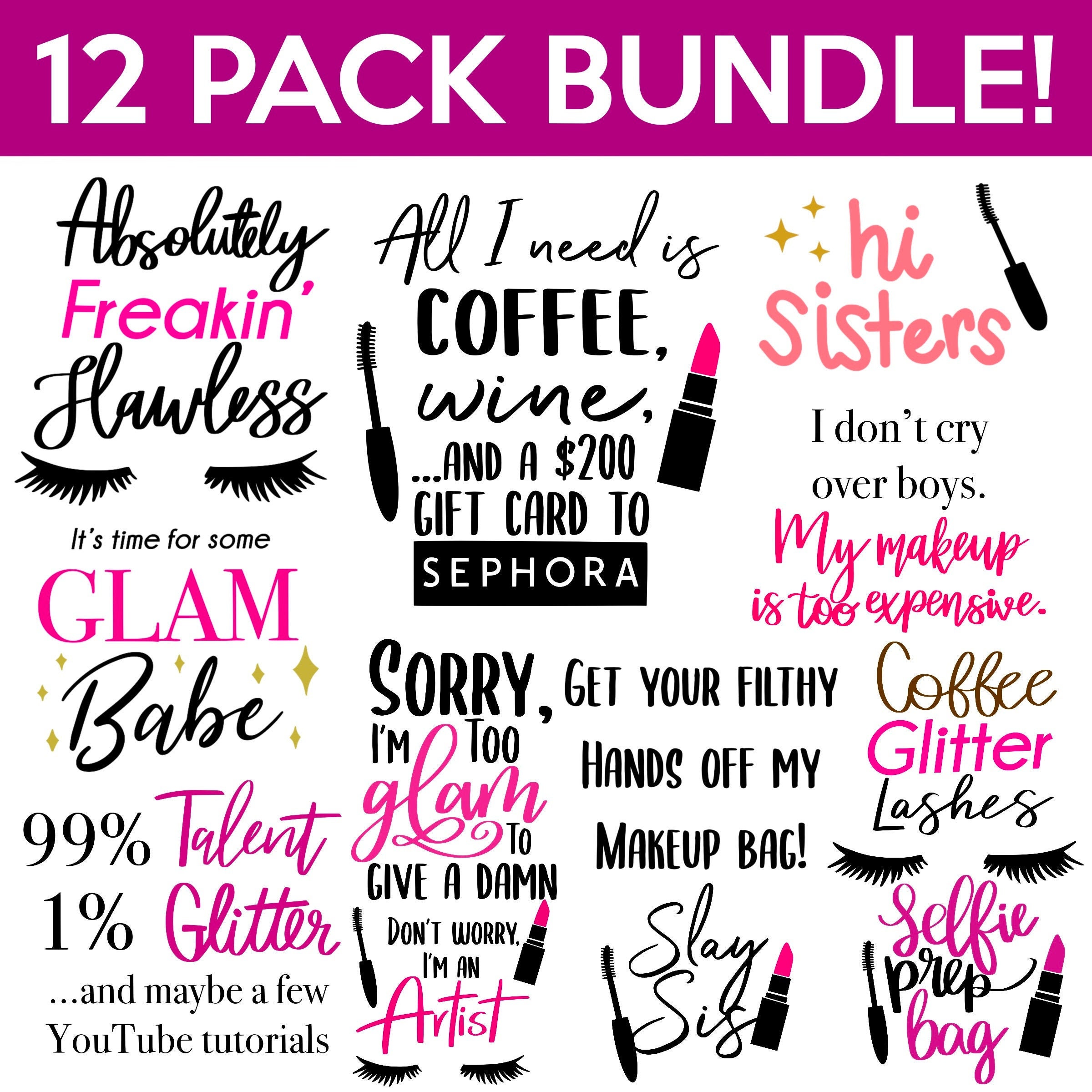 Makeup Quotes SVG Bundle Makeup SVG Bundle Beauty Svg - Etsy UK