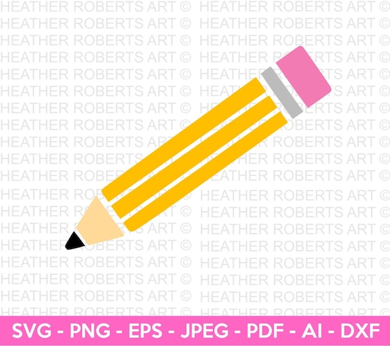 Pencil Svg Pencil Clipart Drawing Material Back to School Etsy