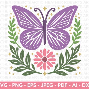 Svg papillon, papillon floral svg, clipart papillon, papillon monarque svg, svg papillon mariage, svg printemps, Silhouette Cricut png