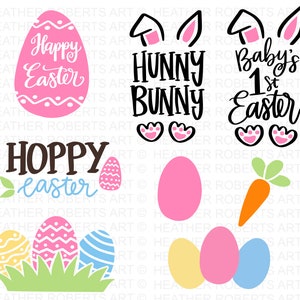 Ostern SVG Bundle, Frohe Ostern SVG, Osterhase SVG, Ostern Jagdstaffel SVG, Ostern Shirts, Ostern für Kinder, Schnittdatei Cricut, Silhouette Bild 2