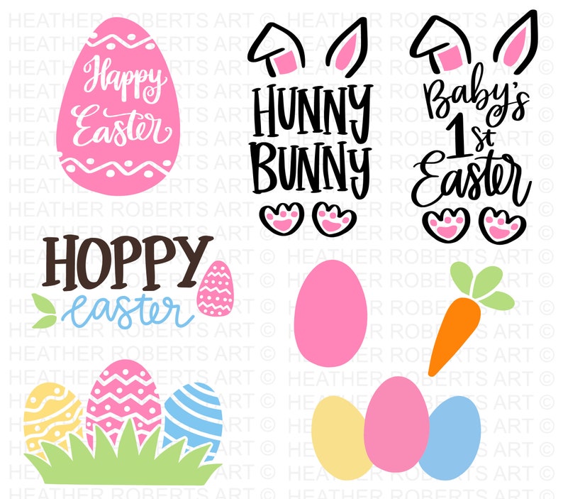 Ostern SVG Bundle, Frohe Ostern SVG, Osterhase SVG, Ostern Jagdstaffel SVG, Ostern Shirts, Ostern für Kinder, Schnittdatei Cricut, Silhouette Bild 2