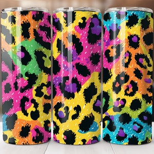 Leopardenmuster Becher Wrap: Bunt Gepard Design (PNG)