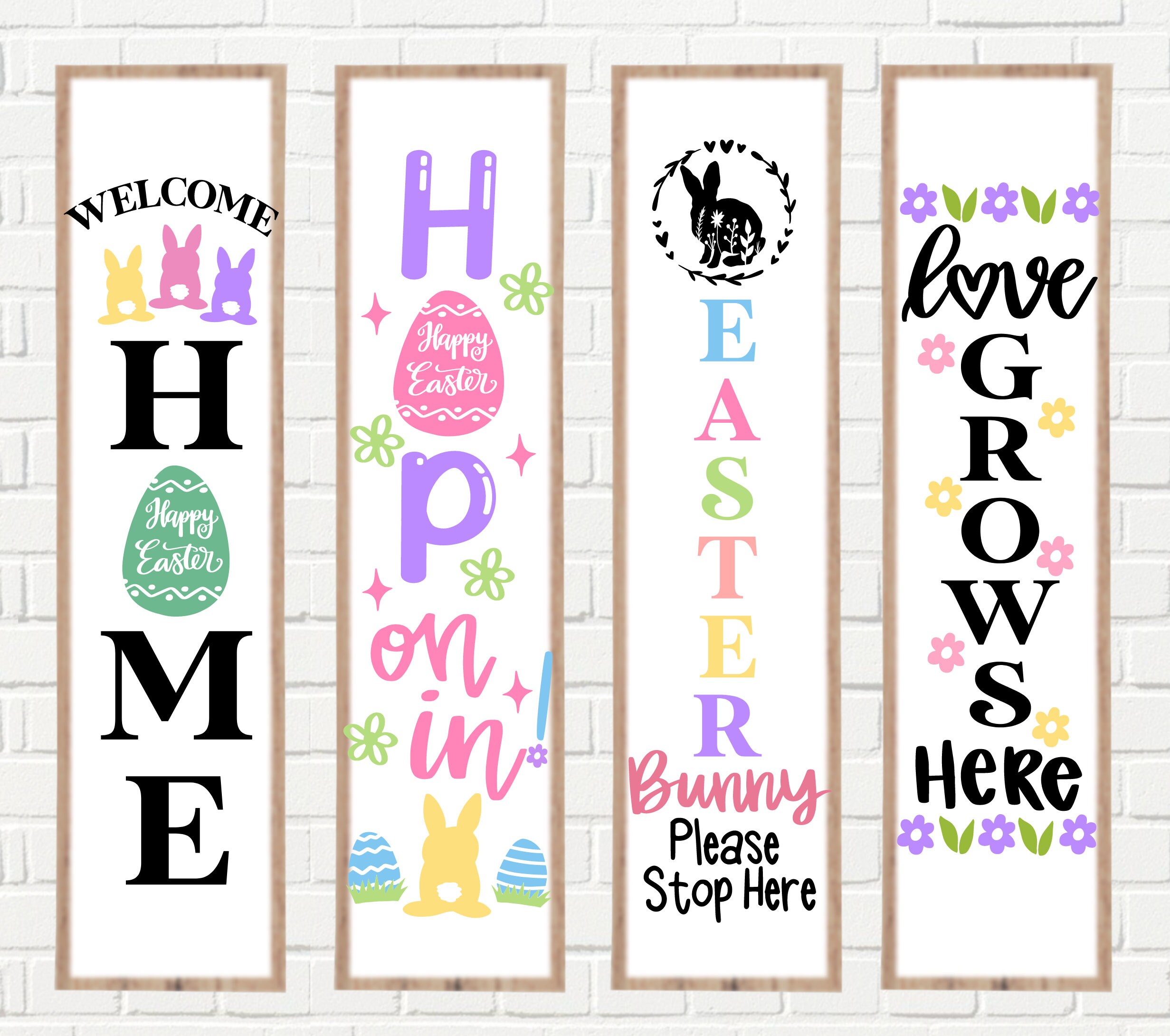 Easter Porch Sign SVG Bundle: Spring Welcome Signs (cut Files) - Etsy ...