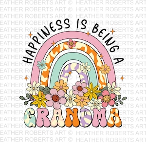 Felicidade é ser vovó PNG, dia das mães PNG, vovó PNG, vovó retrô png, vida de mãe, futura vovó, vovó floral, sublimação