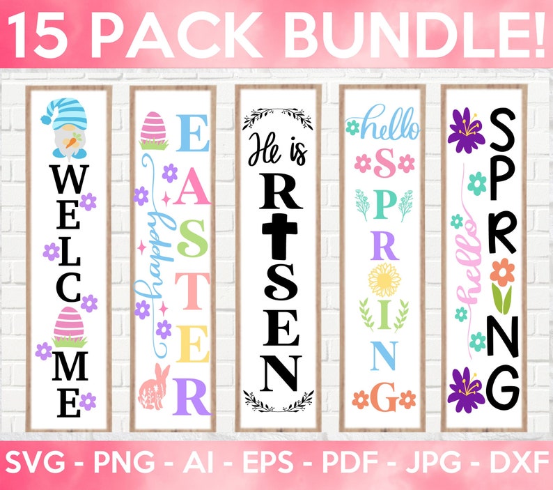 Easter Porch Sign SVG Bundle: Spring Welcome Signs (cut Files) - Etsy ...