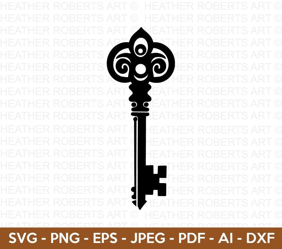 VINTAGE KEYS Clip Art Skeleton Key Design Accents Vector Key Clip Art Retro  Key Art Downloads Vector AI Png Svg 