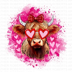 Heifer Valentine Png, Highland Cow Valentine Png, Valentine Day Western Country Png, Love Cow Valentines Day Png, amor Diseño de sublimación