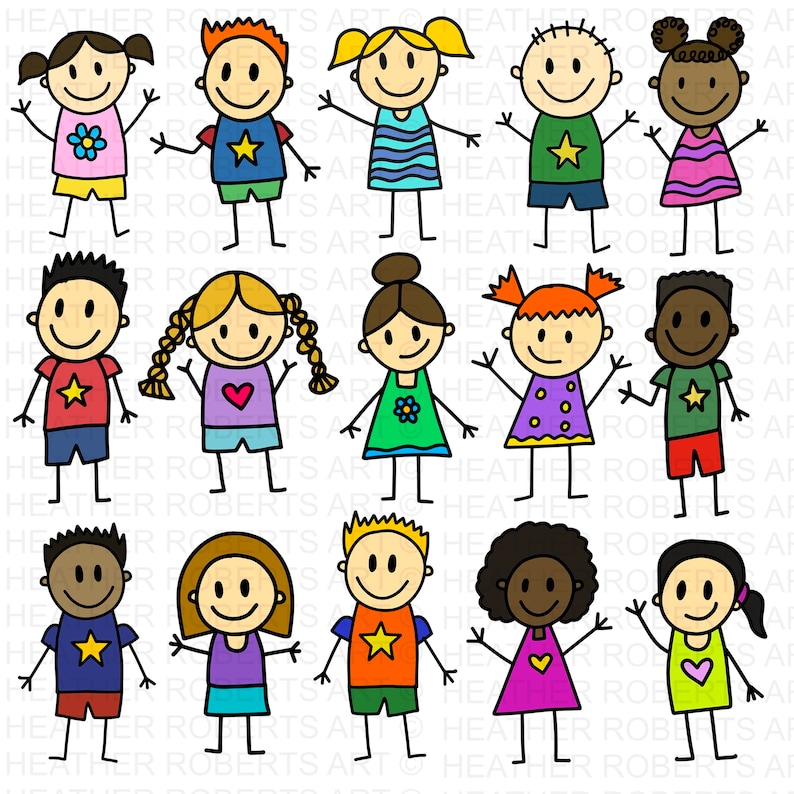 Download Stick Figures SVG Stick Children SVG Stick Boy Clipart | Etsy