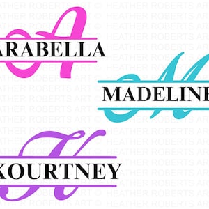 Split Monogramm Alphabet SVG, DXF, PNG, Split Monogramm Rahmen Alphabet, Schnittdatei für Cricut, Silhouette, 26 einzelne SVG Png Dxf Schnittdateien