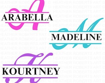 Split Monogram Alphabet SVG: Cricut & Silhouette Cut Files