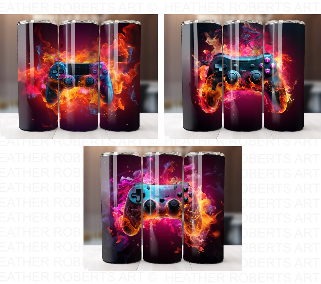 Gamer Tumbler Wrap Bundle: 3D Game Controller Designs (PNG Digital ...
