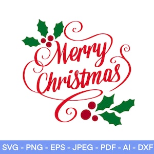 Wesołych Świąt SVG, Jemioła SVG, Znak, Zima SVG, Płatki śniegu SVG, Boże Narodzenie SVG, Święta SVG, Plik do cięcia dla Cricut, Sylwetka