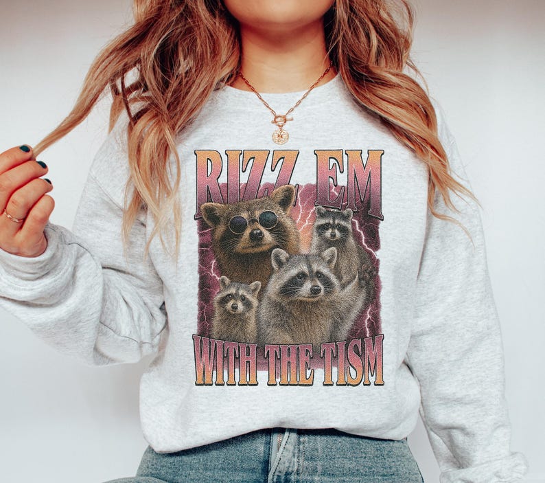 Light Rizz Raccoon Meme PNG: Rizz Em With the Tism, Neurodivergent Humor (digital ...
