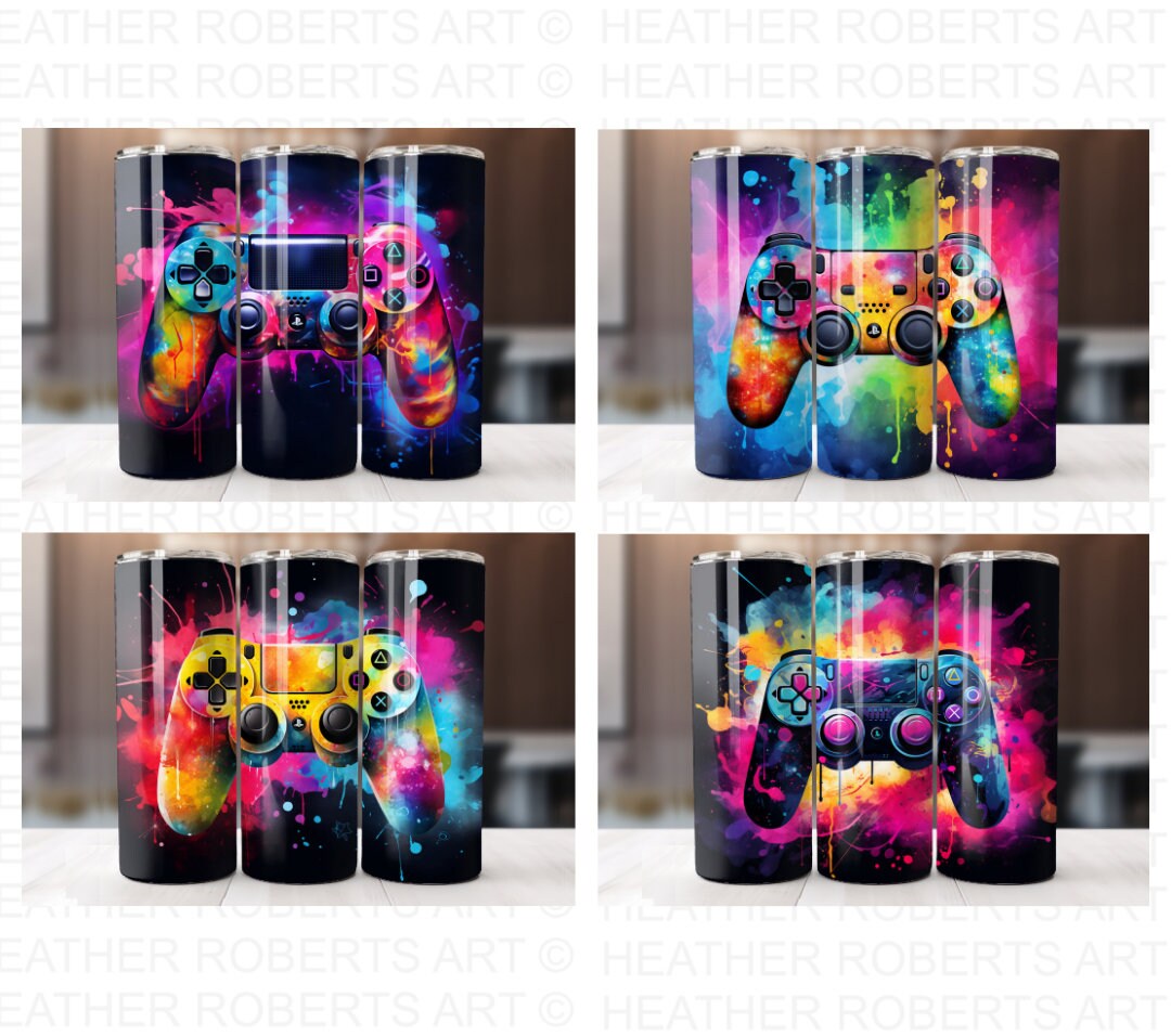 Gamer Tumbler Wrap Bundle: 3D Game Controller Designs (PNG Digital ...