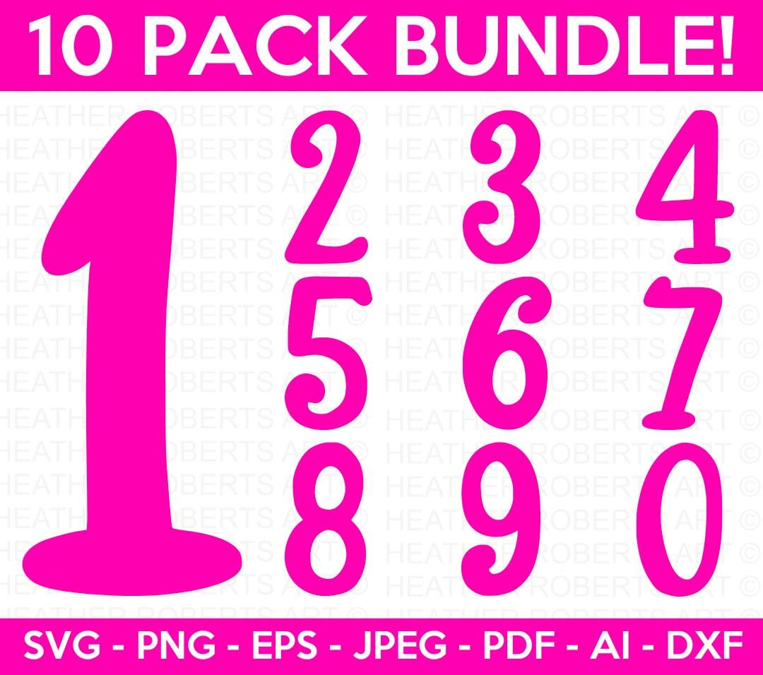 Numbers SVG Bundle, Numeral Numbers Svg, Number Monograms, Counting ...