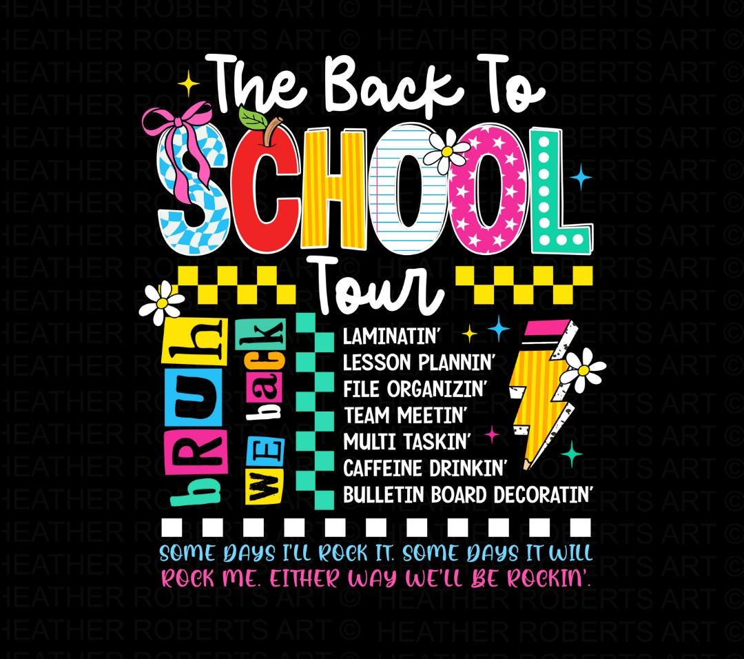 Retro Teacher PNG: Back to School Doodles (digital Download - Etsy