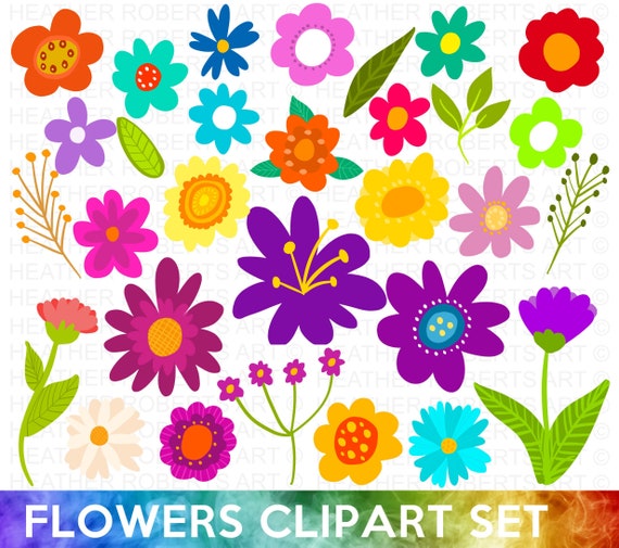 Flowers Clipart Set, Colorful Floral, Sublimation, Flowers PNG, Cute Flowers  PNG, Party Decorations, Flower Stickers PNG, Instant Download - Etsy