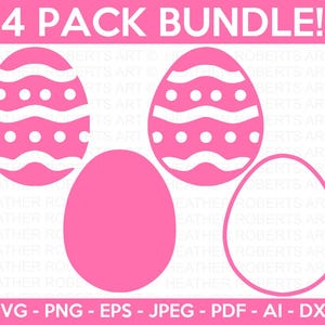 Easter Egg Bundle SVG Files | Easter Cut Files | Easter Egg Silhouette Vector Files | Happy Easter Vector | Cute Easter Egg Clip Art