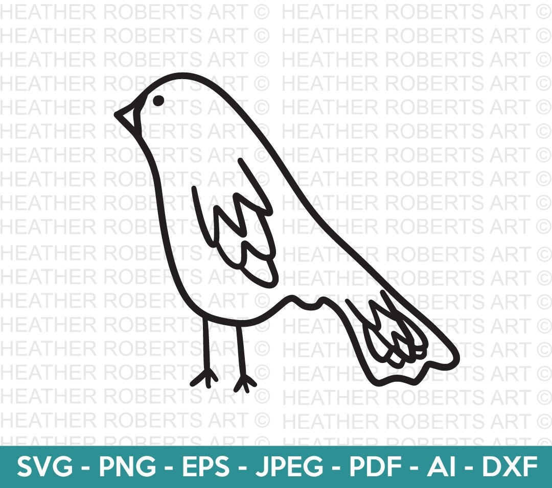Bird SVG, Cute Bird Svg, Bird Clipart, Birds Decor, Bird Doodle Svg